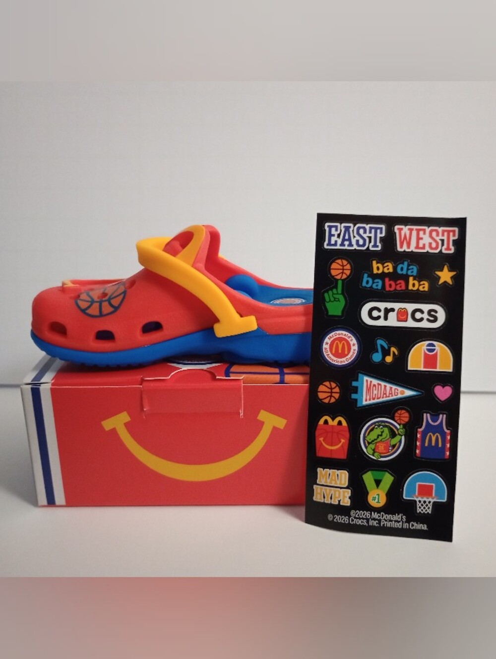 McDonald's Crocs Happy Meal Toy Keychain All American Game Coll #4 W / Stickers